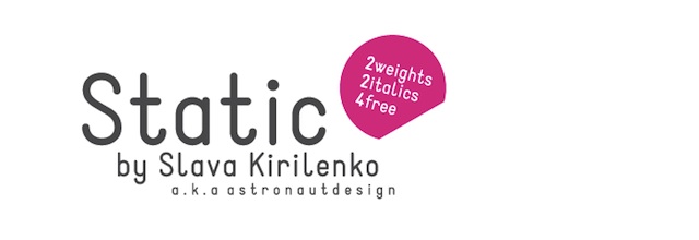Static is a free css web font
