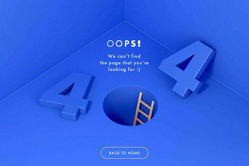 Oops We can't find the page 404 page not found web design inspiration