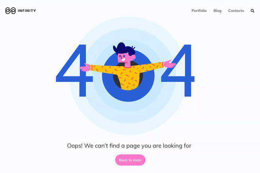Illustrations 404 page not found web design inspiration