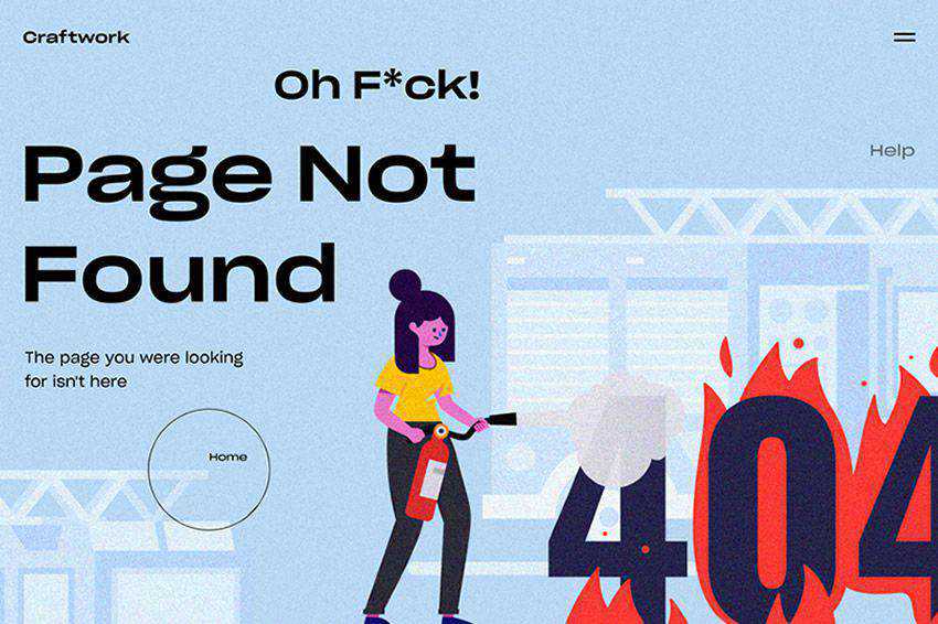 Oh F*ck! 404 page not found web design inspiration