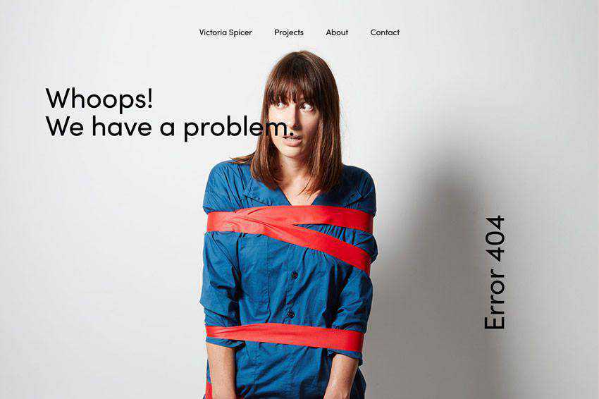 Whoops We have a problem 404 page not found web design inspiration