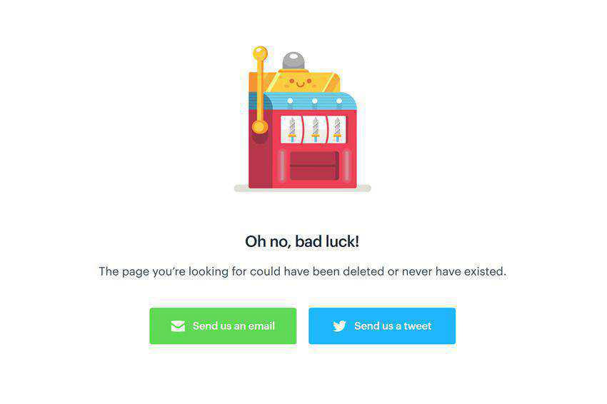 Oh no bad luck 404 page not found web design inspiration