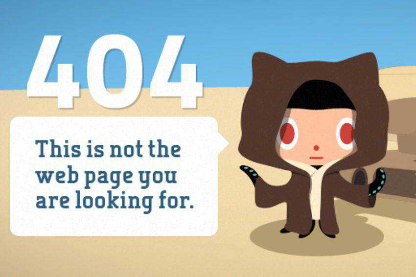 This is not the page you are looking for 404 page not found web design inspiration