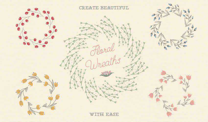 Floral Pattern adobe illustrator brush brushes abr pack set free