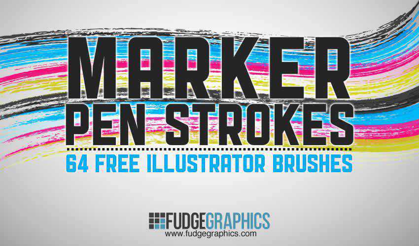 Marker Pen Strokes adobe illustrator brush brushes abr pack set free