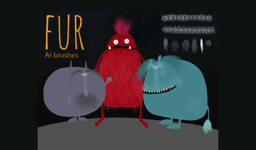 Hairy Fur adobe illustrator brush brushes abr pack set free