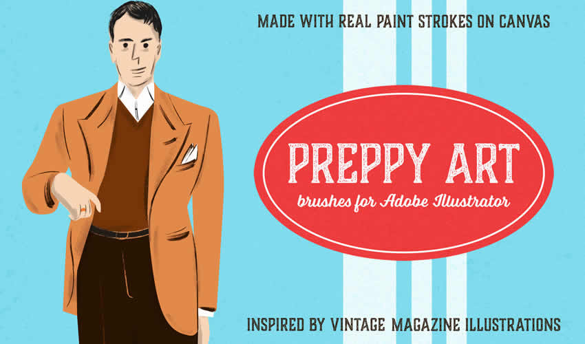 Preppy Art adobe illustrator brush brushes abr pack set free