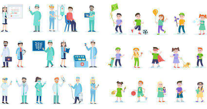 Doctors and Children Flat People Characters