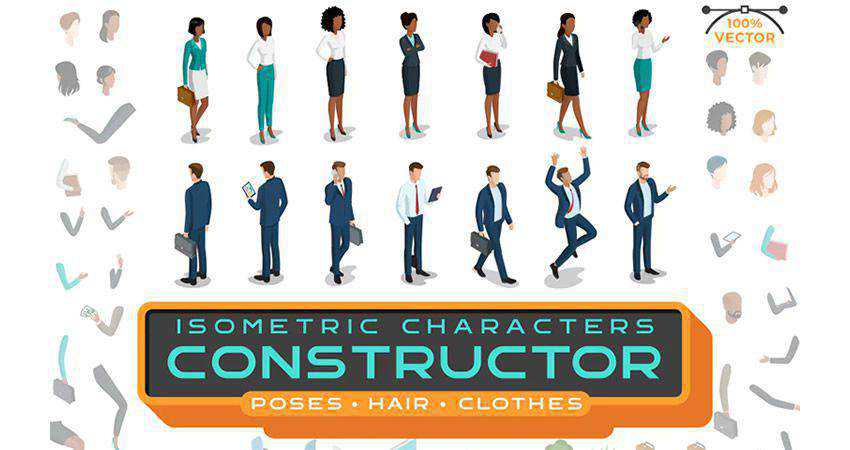 Isometric Characters Constructor Kit