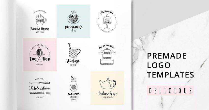 Delicious Premade Logo Set adobe illustrator tutorial