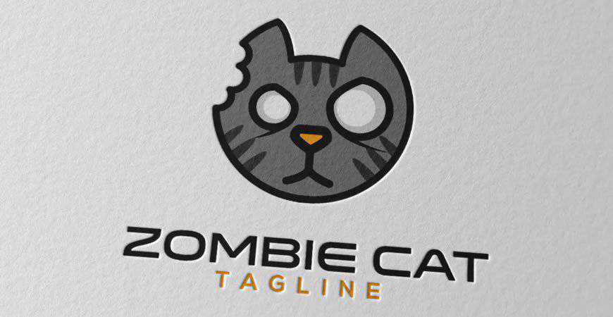 Zombie Cat Logo Template animals