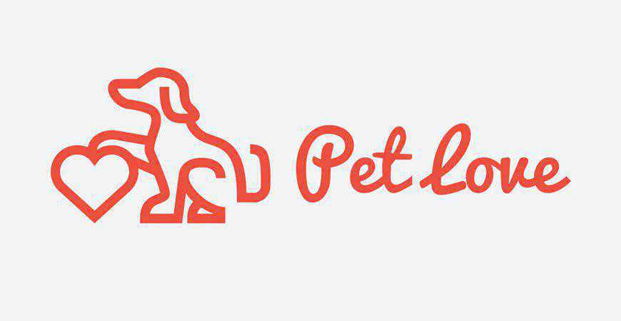 Pet Love Dog Mascot Logo Template animals