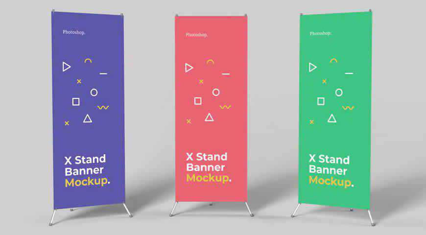 X Stand Banner Photoshop PSD Mockup Template