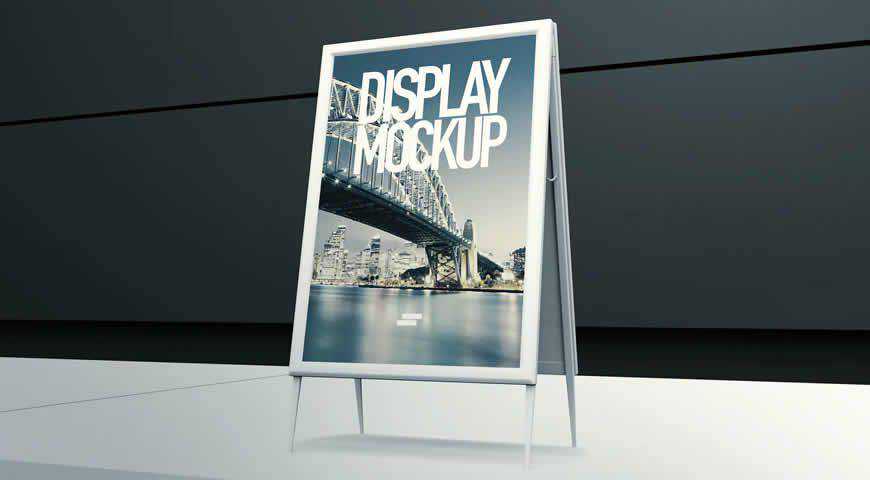 3D Display Banner Outdoor Photoshop PSD Mockup Template