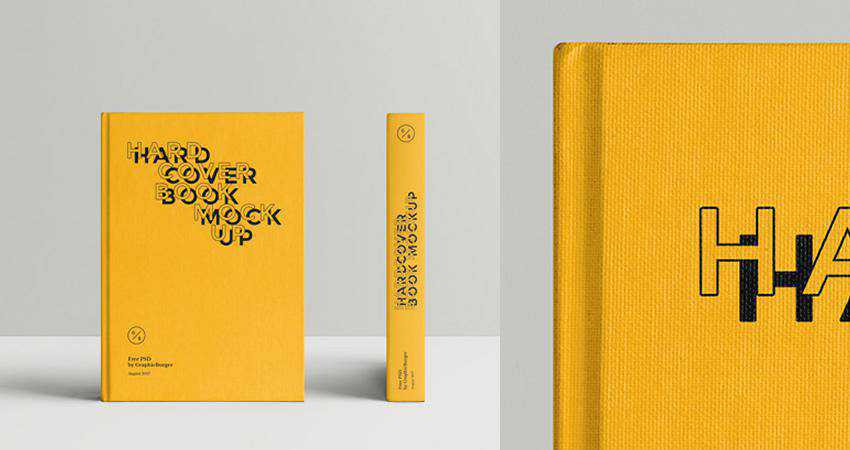 Free Hardcover Book MockUp Template Photoshop PSD