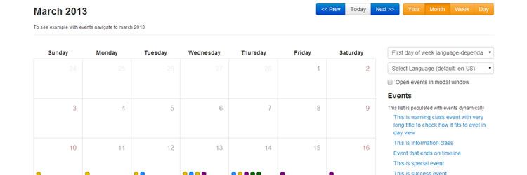 Full view calendar addon Twitter Bootstrap