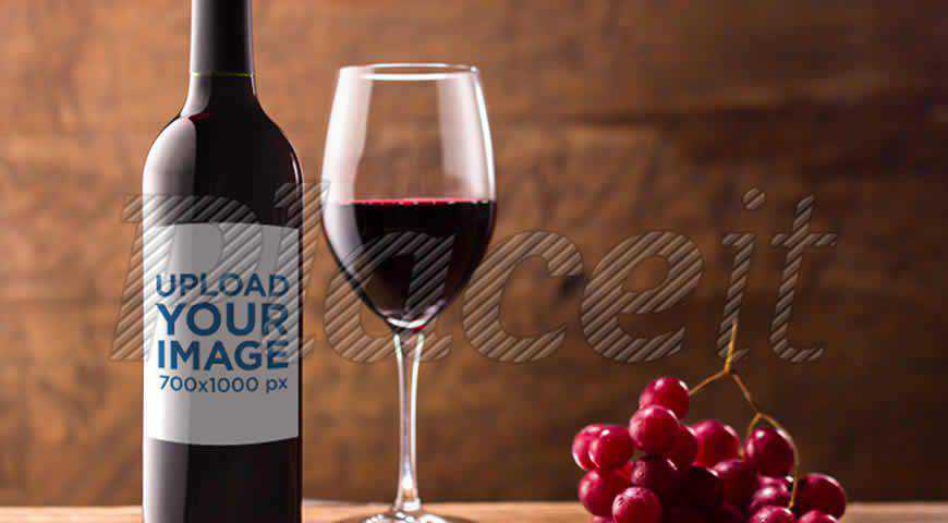Red Wine Table Photoshop PSD Mockup Template