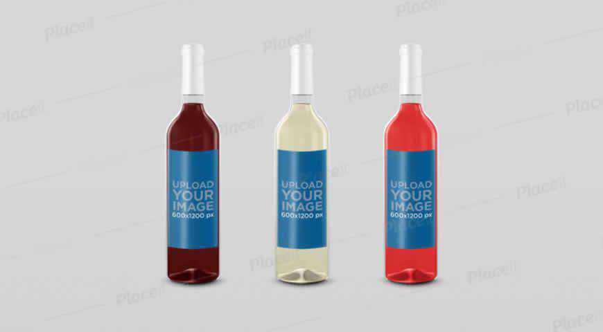 Wine Bottles Photoshop PSD Mockup Template