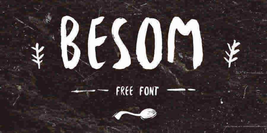 Besom free font brush hand-written hand-painted
