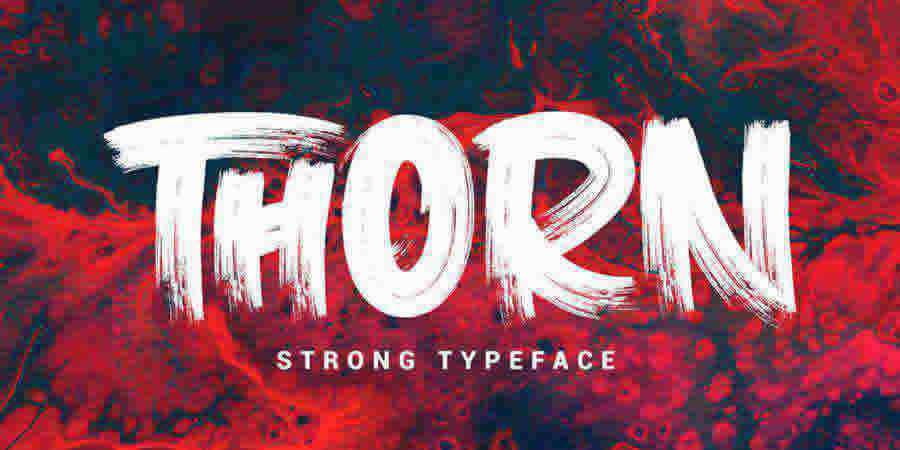 thorn free font brush hand-written hand-painted