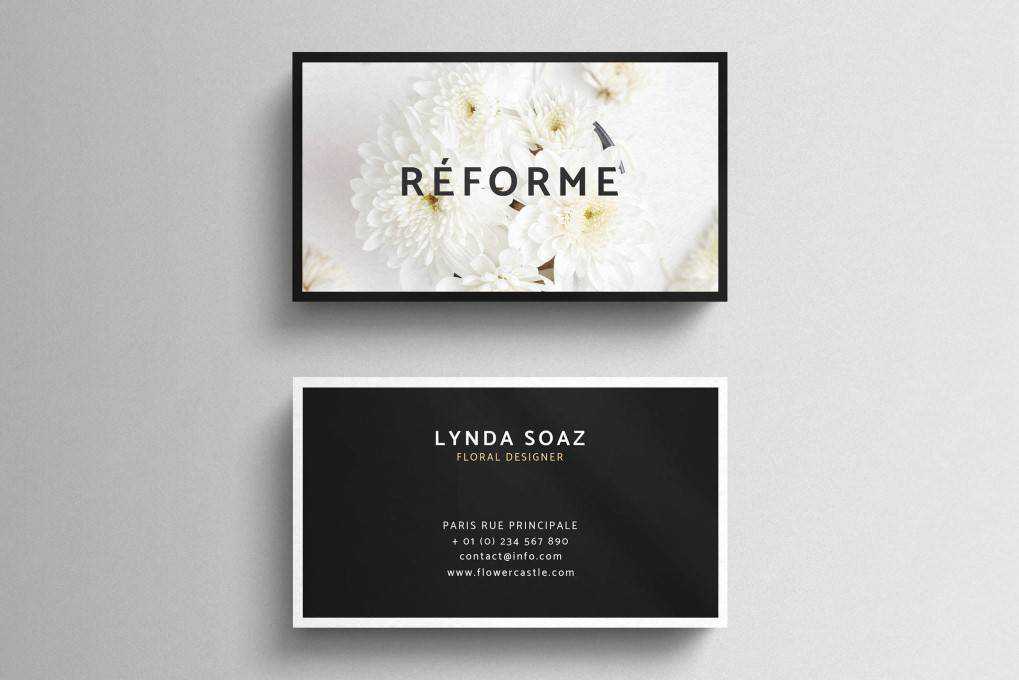 Floral business card template format Adobe Photoshop