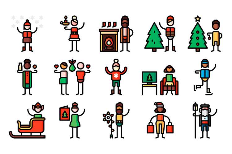 The Free Christmas Pictogram Collection (50 Icons in EPS & AI Formats)