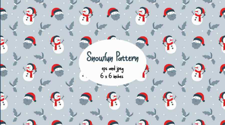 Snowman & Santa Seamless Pattern Graphic