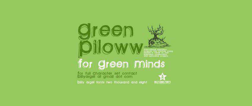 Green Piloww Chunky 3d Free Font
