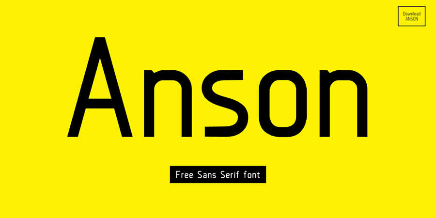 Anson free clean font typeface
