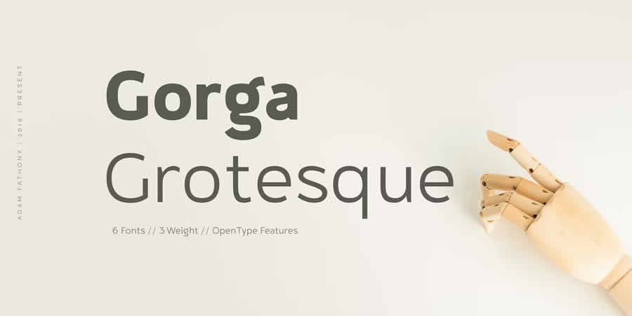 Gorga Grotesque clean font typeface