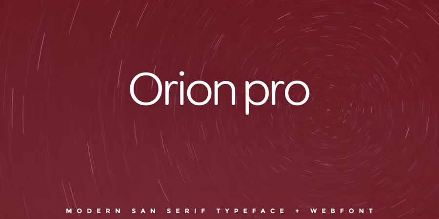 Orion Pro clean font typeface