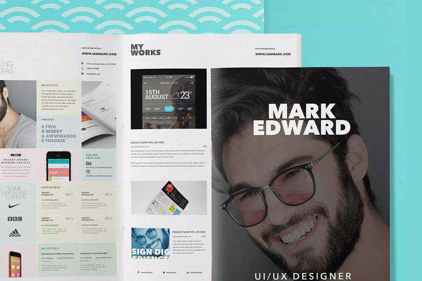 resume cv job creative design inspiration booklet