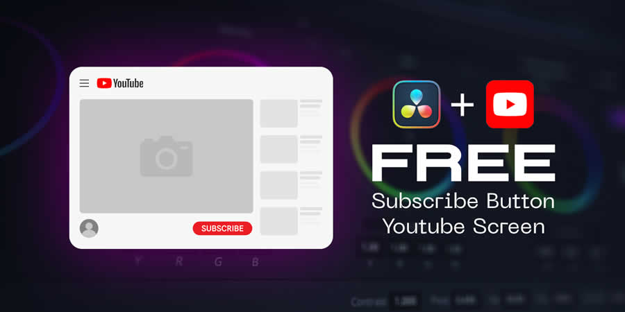 YouTube screen Subscribe button free davinci resolve template video motion design