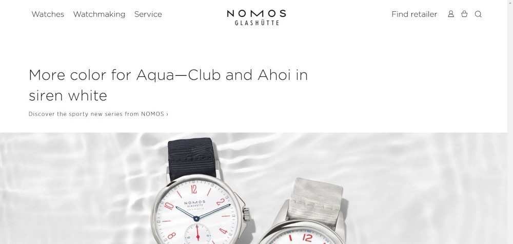 NOMOS Glashütte ecommerce web design inspiration user interface shop