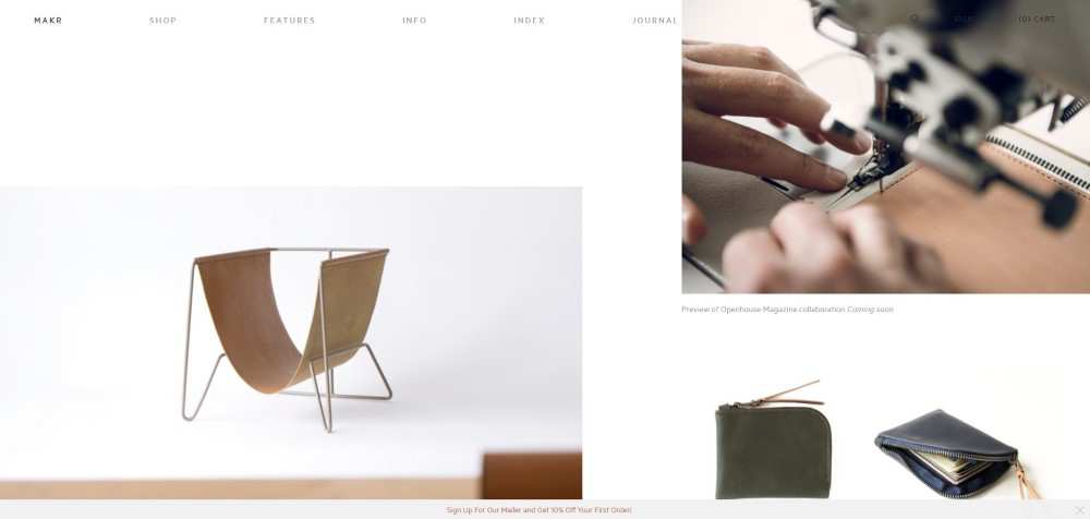 Makr ecommerce web design inspiration user interface shop
