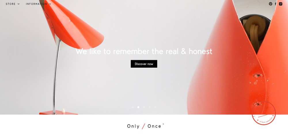 only once ecommerce web design inspiration user interface shop