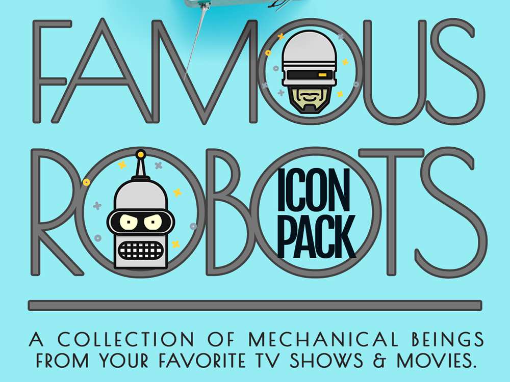 The Famous Robots Free Icon Set (20 Icons in AI, SVG & PNG Formats)