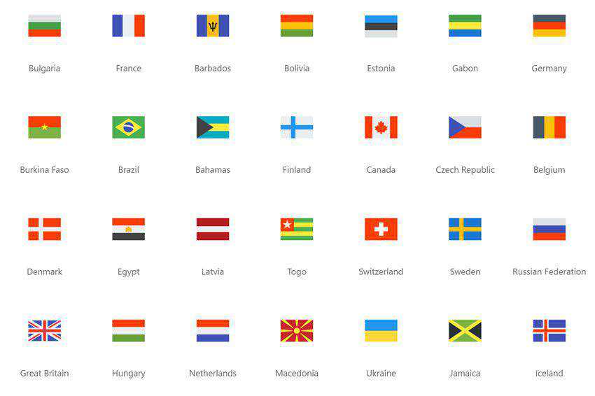 Flags Icon Pack free set banner nation country free png