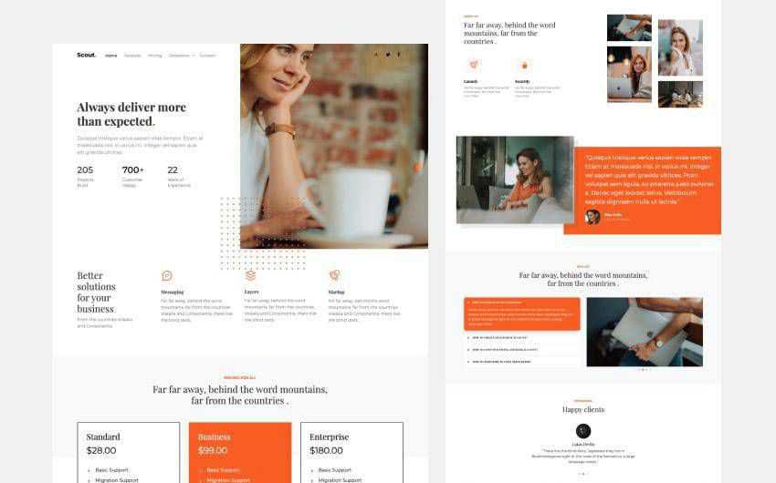 Scout multi-purpose free bootstrap web template html html5 responsive mobile-first