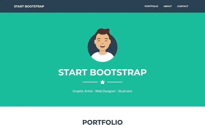 Freelancer extremely flat single-page template free portfolio bootstrap