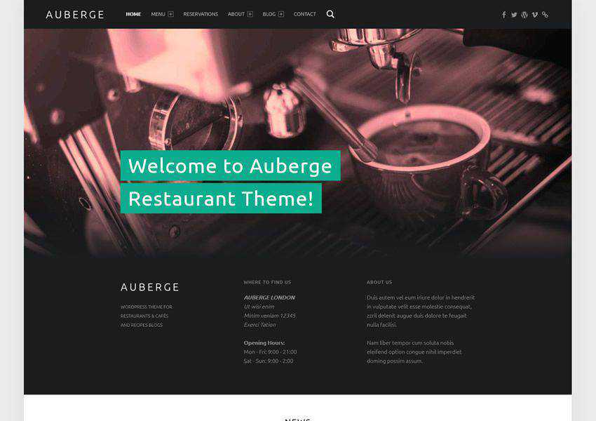 Auberge free wordpress theme wp responsive business corporate