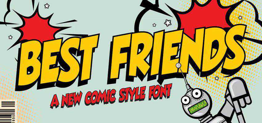 Best Friends comic cartoon font family