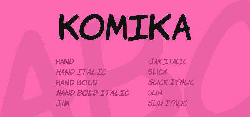 Komika Font Family free comic cartoon font family