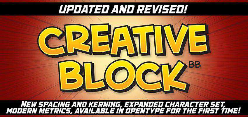 Creative Block Comic Font free comic cartoon font family