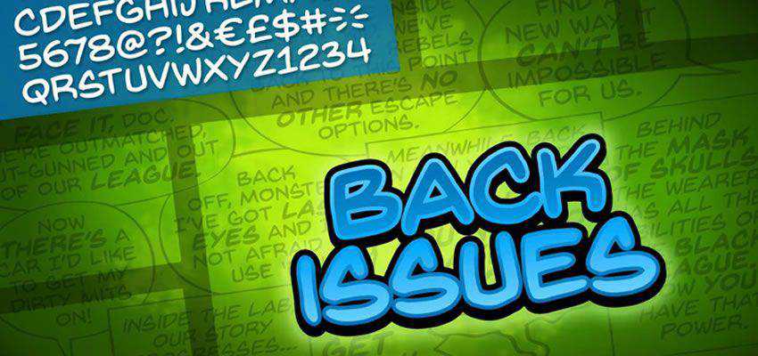 Back Issues Comic Font free comic cartoon font family