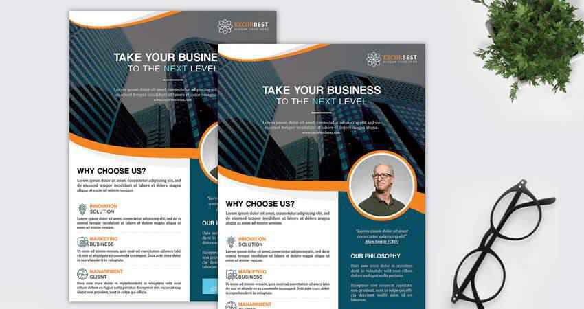 Excor Creative Corporate Flyer Template Photoshop PSD