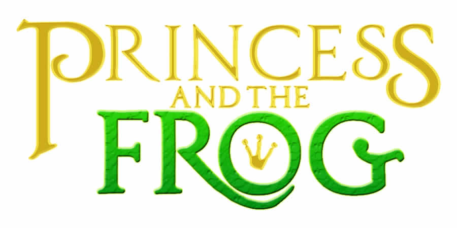 The Princess and the Frog disney movie tv free font typography