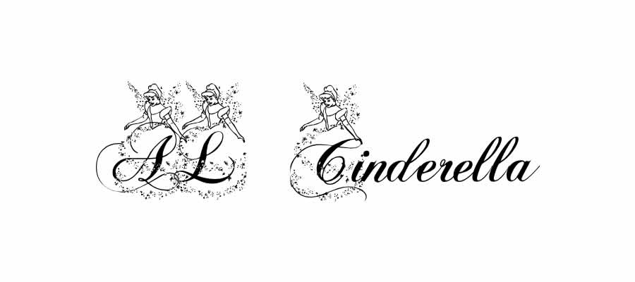 AL Cinderella disney movie tv free font typography