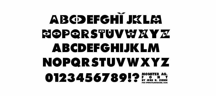 Monster Inc AG disney movie tv free font typography