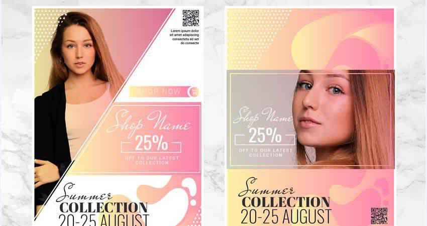 Fashion Collection Vector Flyer Template Illustrator EPS AI SVG